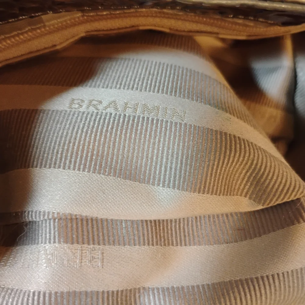 Brahmin Leather Croc Patchwork Shoulder Purse - Picture 9 of 16